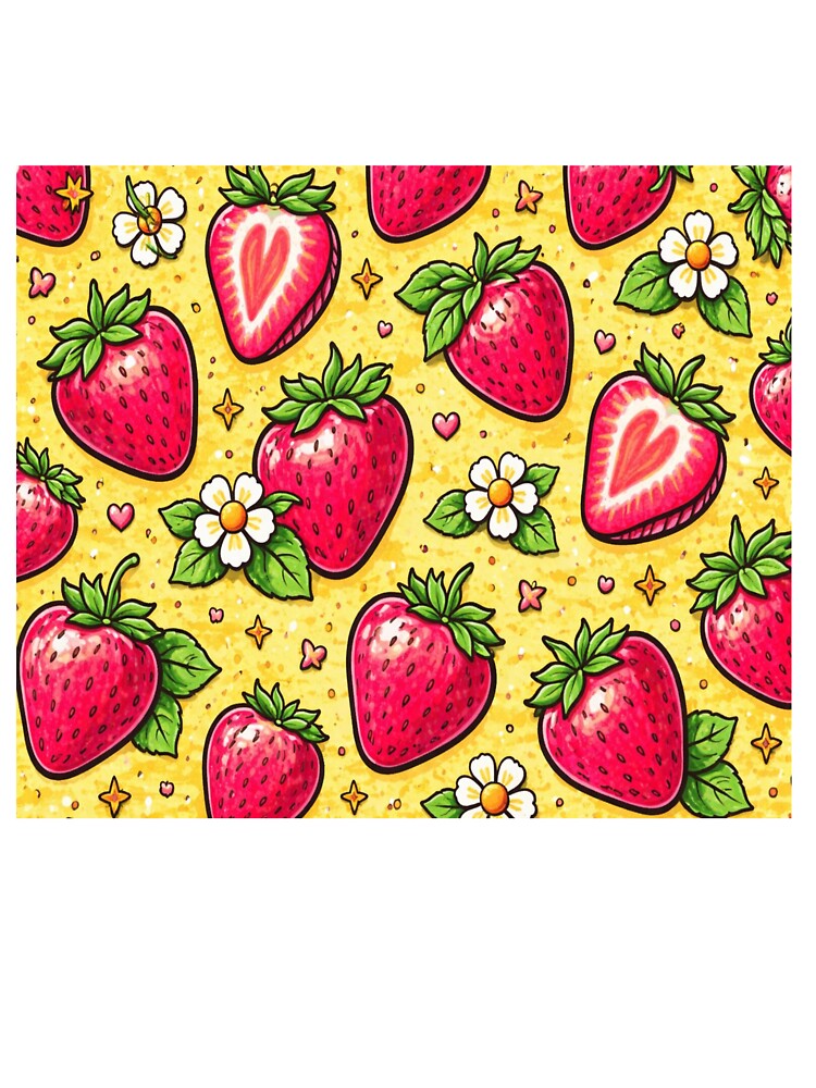 Sweet Strawberry Seamless Pattern – Retro Summer Berry by VividOddityCo