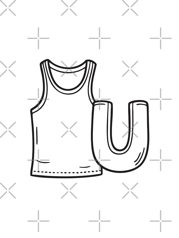 Letter U Beside Undershirt by rasagamastore