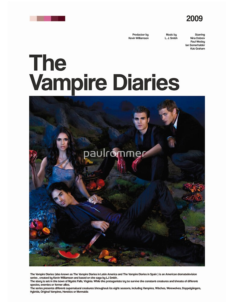 the vampires diaries series poster by paulrommer