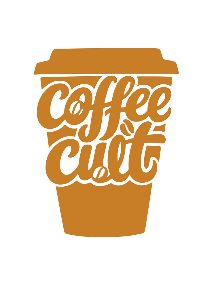 Coffee Cult Minimalist Takeaway Cup Typography Design by FlatInkStudio