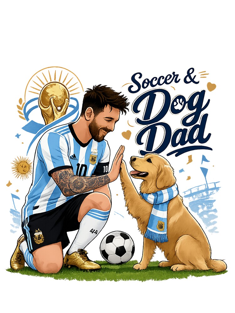 Messi Argentina Golden Retriever Dog Dad Kawaii World Cup 2026 by Ashley critters Unisex , , , Long Sleeve Tee