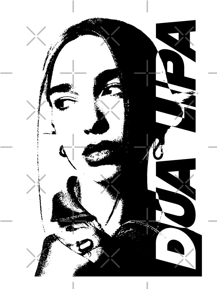 Dua Fan Art Poster – Black White High Contrast Pop Art Portrait Print by gringoods