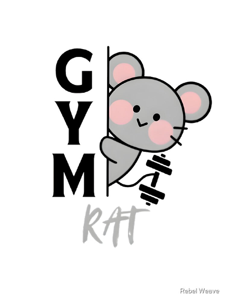 Cute Gym Rat – Funny Fitness Mouse Workout Gym Lover Design by Rebel Weave