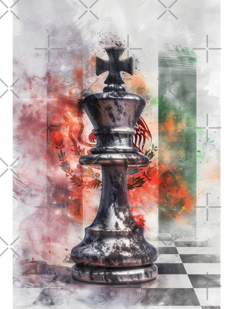 Royal Chess Pieces with Abstract Paint Splashes by Piotrek0001 Unisex , , , Long Sleeve Tee
