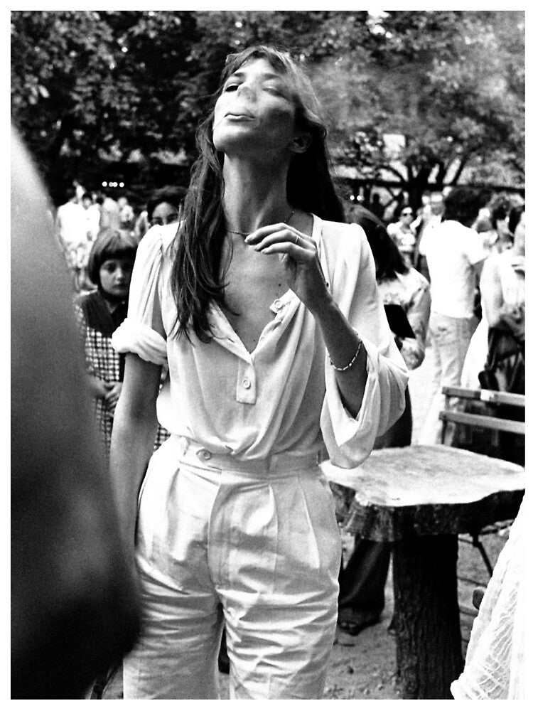 Jane Birkin Smoking Cigarette Vintage Poster by bundrosgiyo