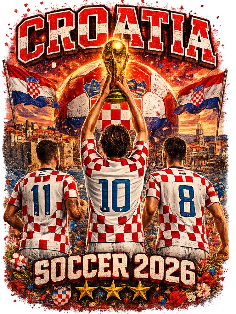 Croatia Soccer 2026 Shirt – Croatian Football Fan Gift by UrbanPrintVibes Unisex , , , Long Sleeve Tee