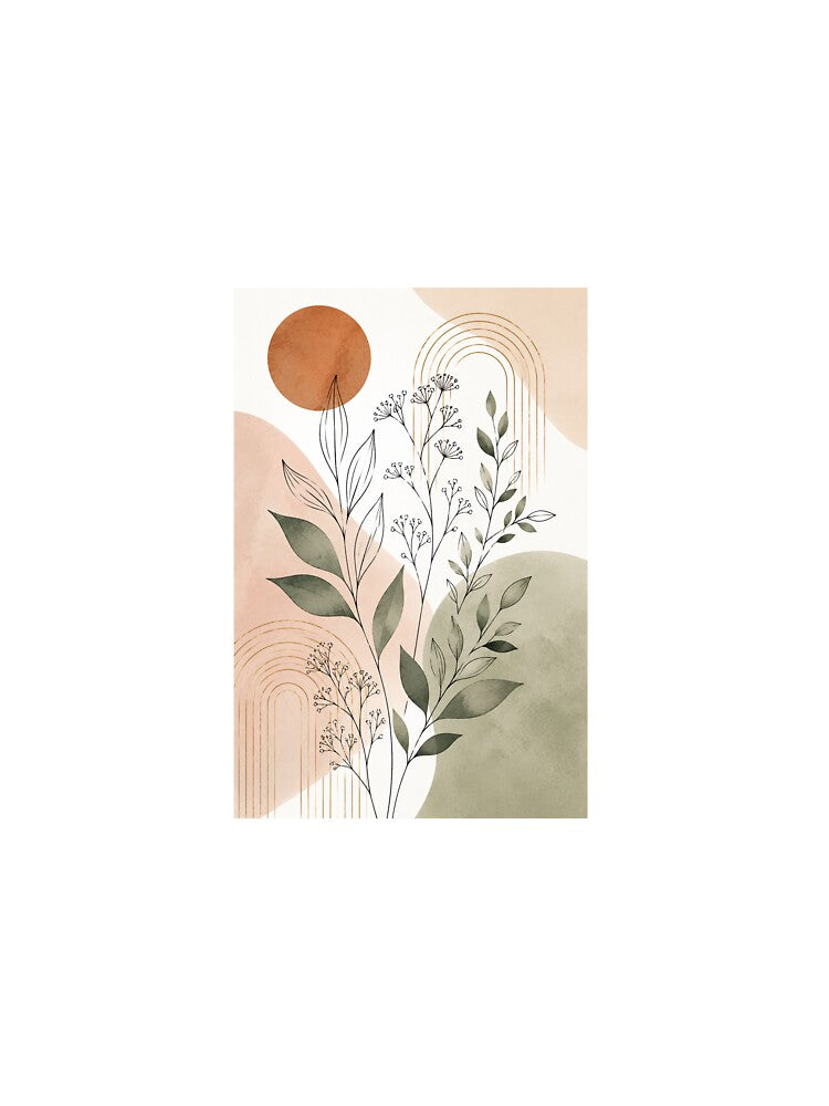Minimalist Boho Botanical Line Art Print by AlexGreaney