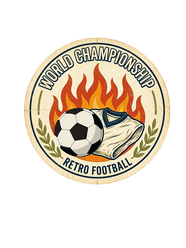 Retro Football Championship Badge Sticker | Vintage Soccer Emblem Design by Pandey14 Unisex , , , Long Sleeve Tee