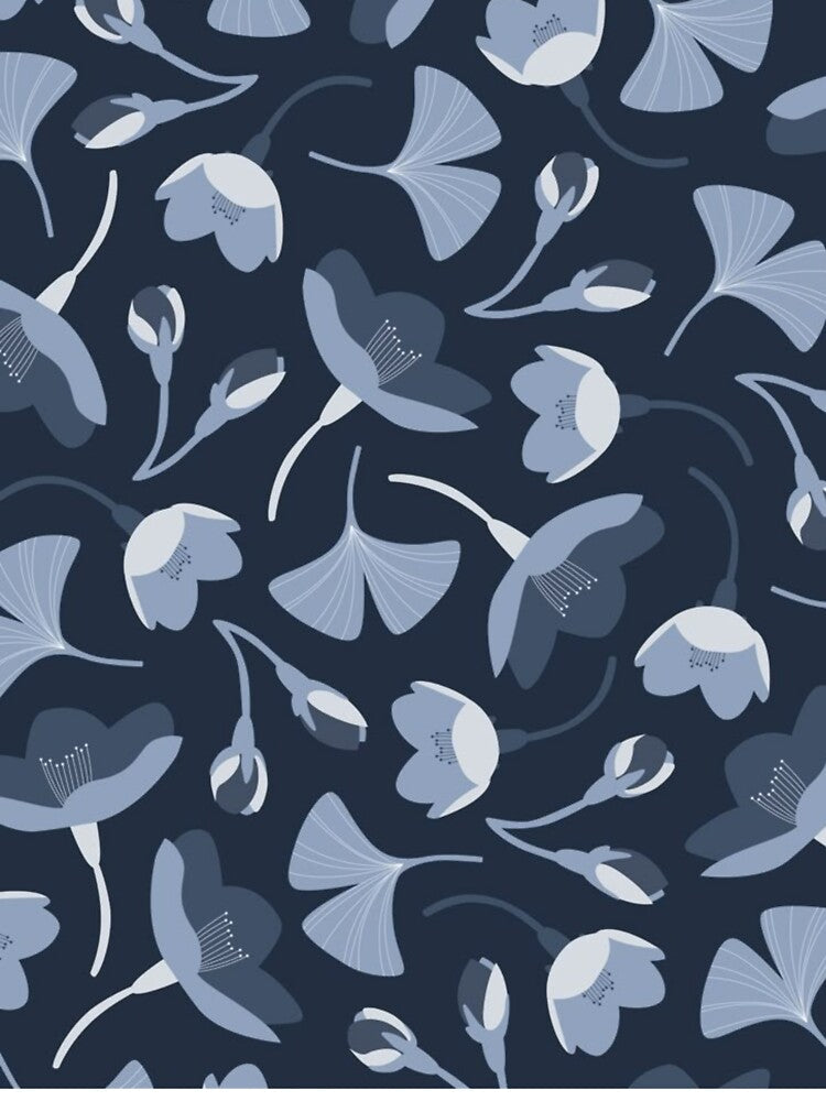 Flower design pattern blue by ItsAllYellow Unisex , , , Long Sleeve Tee