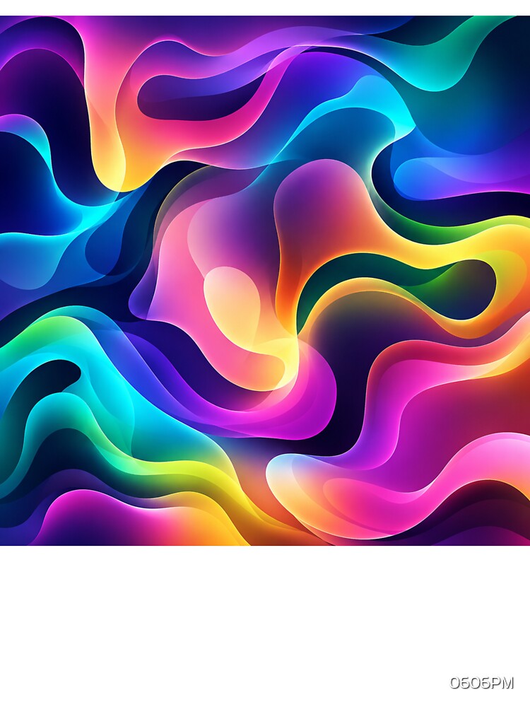 Vibrant Neon Liquid Abstract Waves by 0606PM