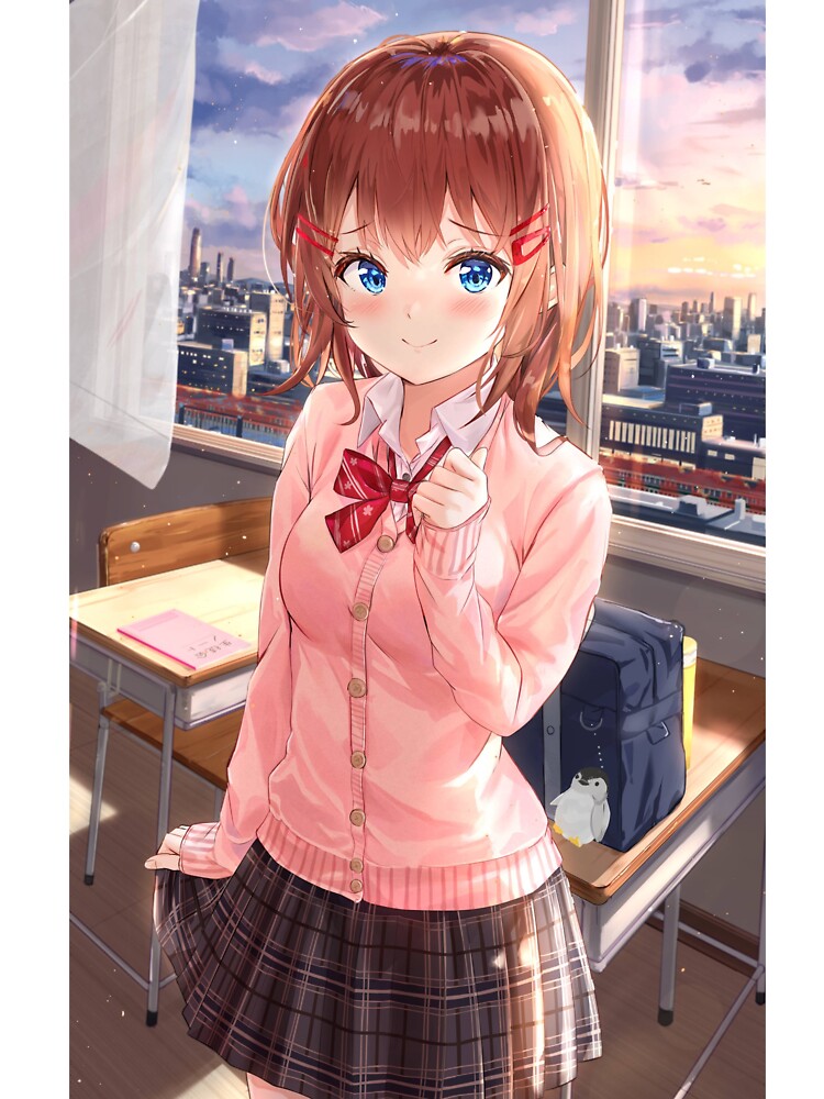 Cute anime girl at school by LokShyu
