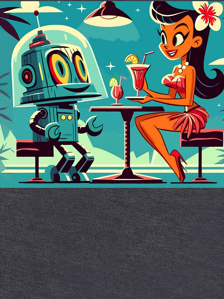 Robbie's Big Date - Retro Robot Romance Art by Montana Slim