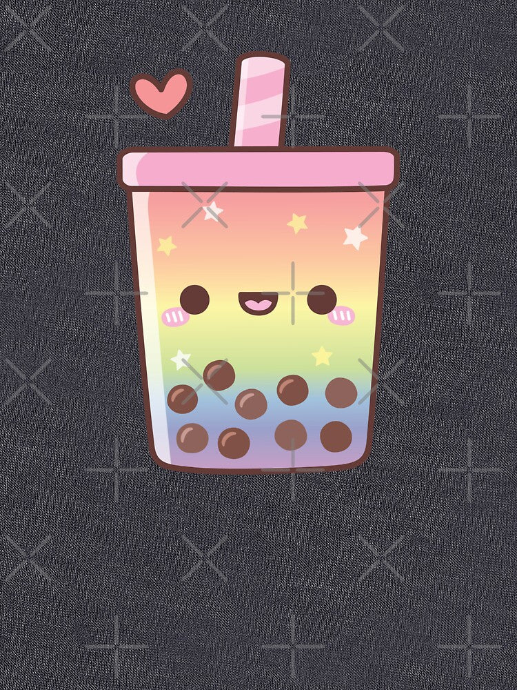 Cute Rainbow Boba Tea Love Doodle by rustydoodle