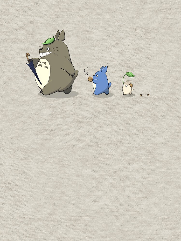 Charming Ghibli Totoro Trio Illustration with Whimsical Forest Spirits and Cute Anime by Bloomie_Studio