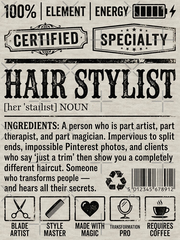 Funny Hair Stylist Definition Label Vintage Retro | Hairdresser Gift | Salon by pretty4u