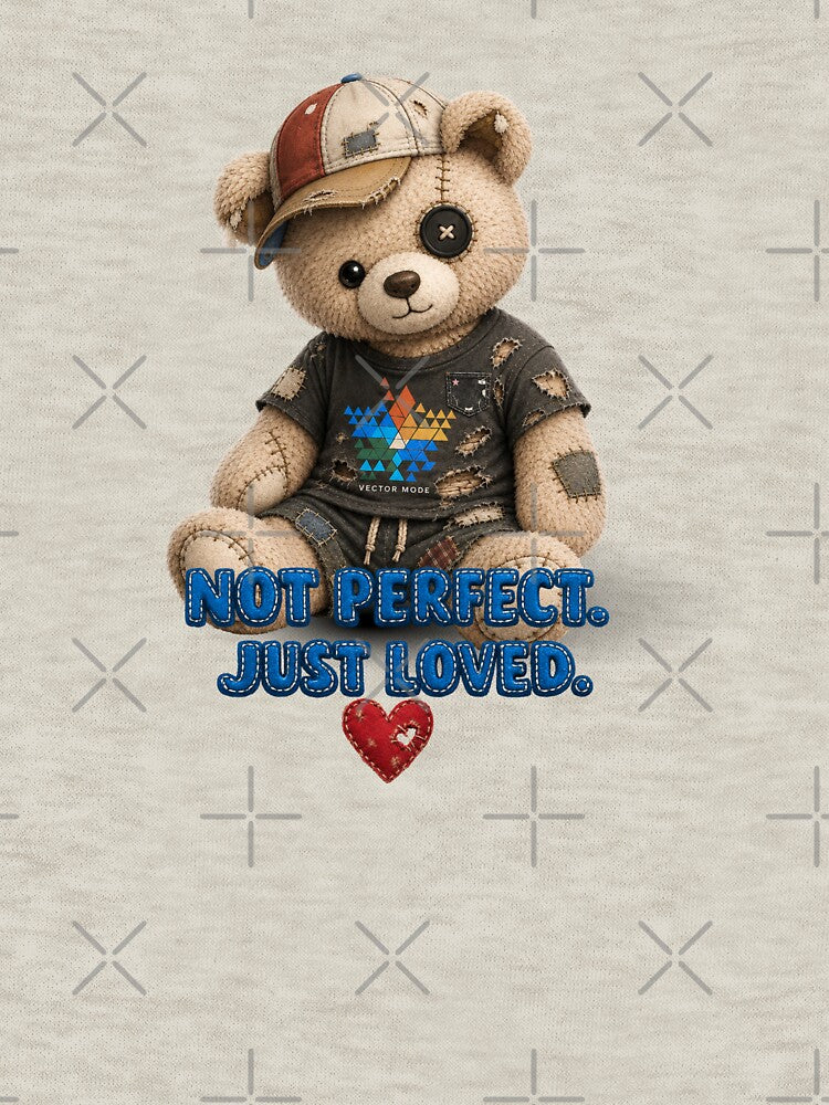 Not Perfect. Just Loved. – Vintage Patched Teddy Bear by Aimetoi