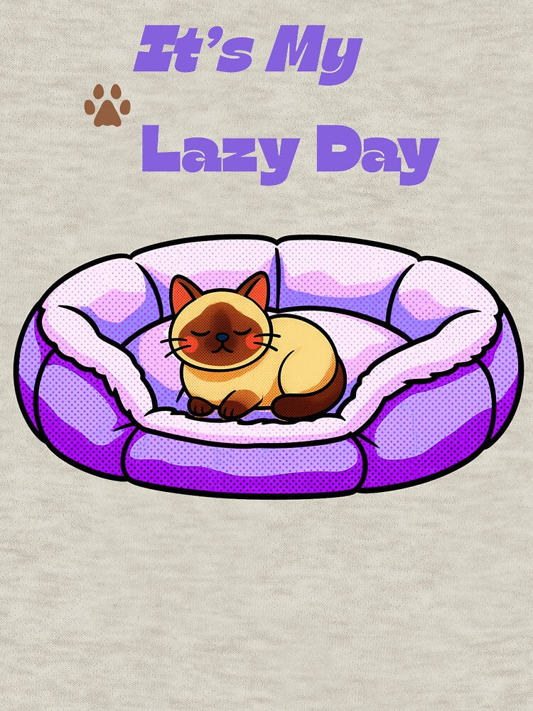 It's My Lazy Day Pop-art Siamese Cat T-shirt Gifts by ZemVibe
