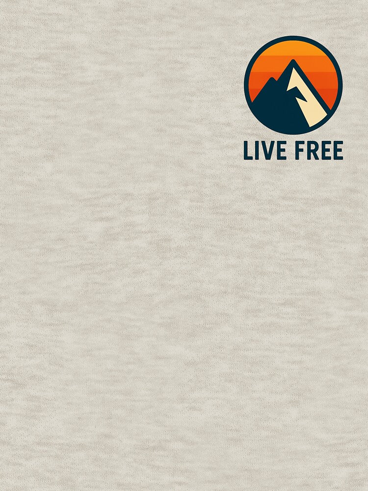 Live Free – Minimalist Mountain Sunset Logo Design by Even1990