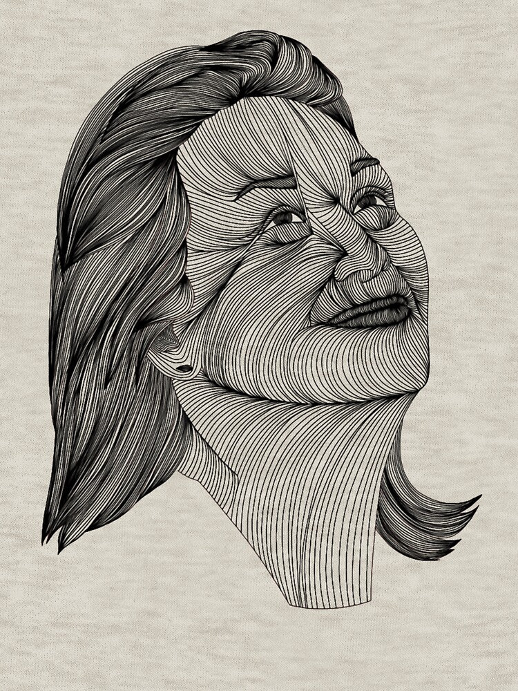 Abstract Line Art Woman Portrait Illustration For Modern Wall Decor by LucieDLarson