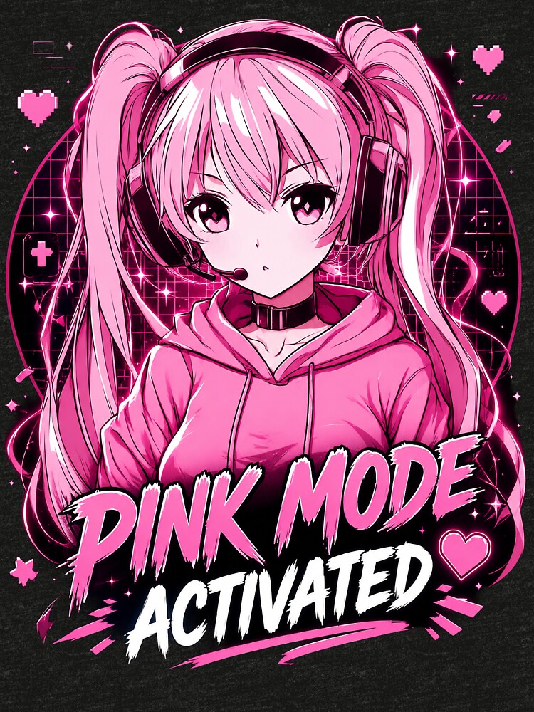 Pink Mode Activated – Cute Anime Gamer Girl | Kawaii Gaming Aesthetic by francodelgrando