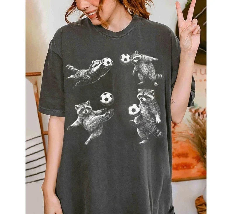 Funny Raccoon Soccer Mom Shirt, Game Day Soccer Mama Tee, Travel Soccer Shirt Unisex , , , Long Sleeve Tee