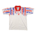 vtg Grays point Soccer Club jersey Men LARGE White Football V neck sports size L Unisex , , , Long Sleeve Tee