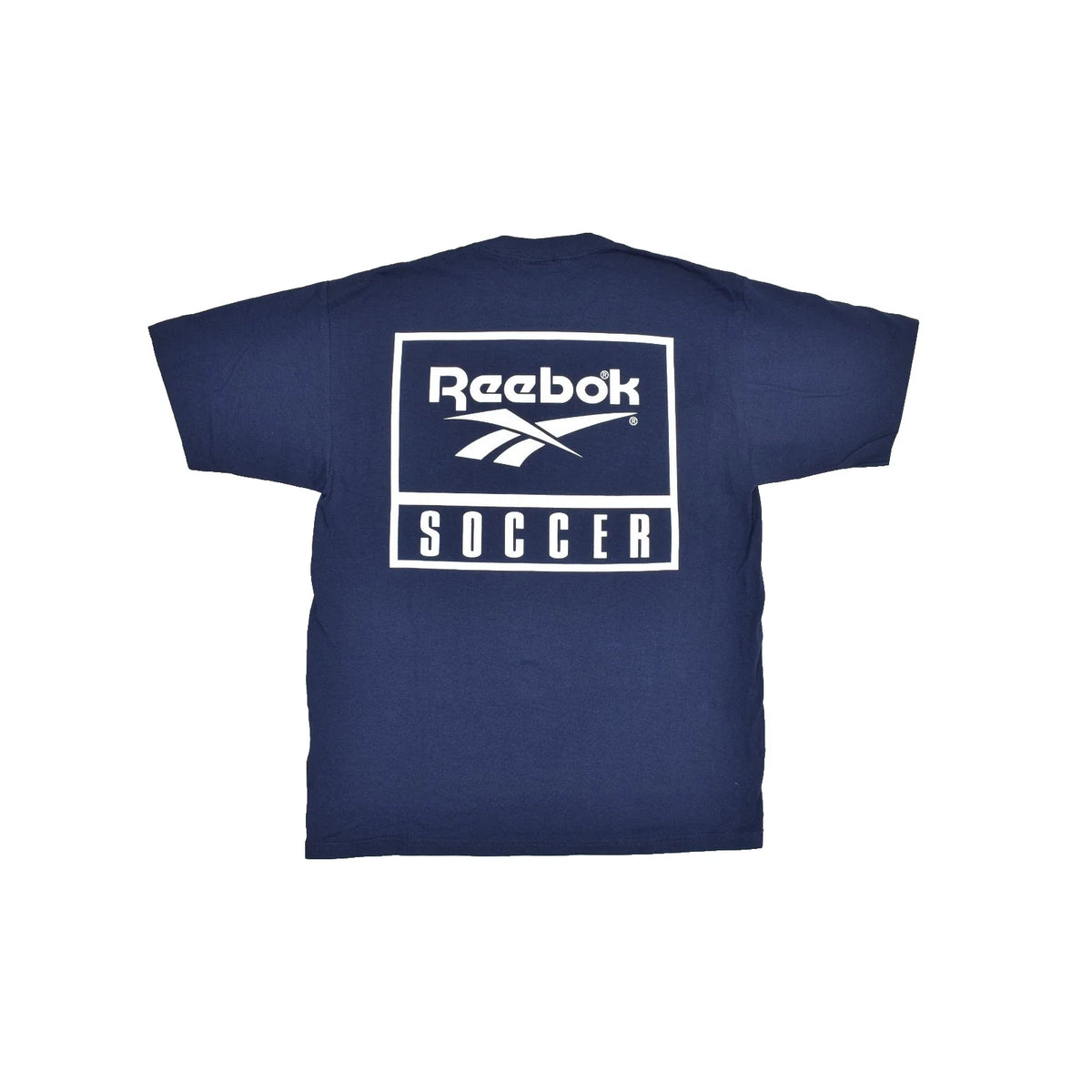 Reebok Soccer Vintage 90s Men's Navy Blue Athletic Tee Size L USA made Unisex , , , Long Sleeve Tee