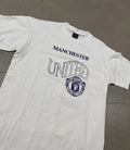 Vintage 90’s Manchester United Men’s White Graphic Soccer Futbol L Unisex , , , Long Sleeve Tee