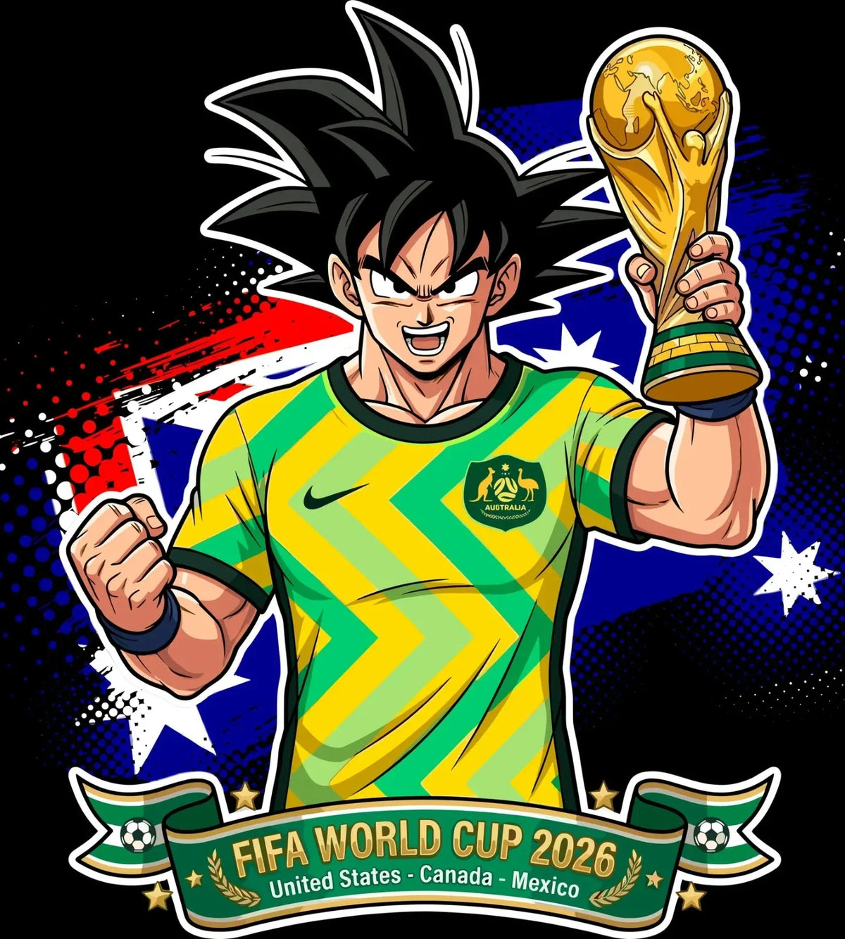 australlia World Cup Football DTF Iron On Heat Transfer Unisex Soccer T shirt Unisex , , , Long Sleeve Tee