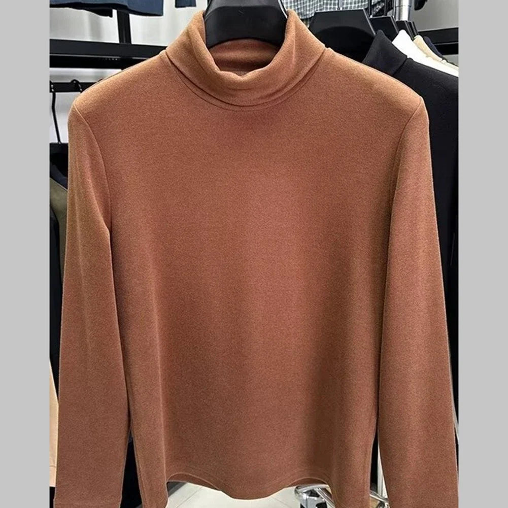 Men Half High Collar Long Sleeve Base Layer Top for Chilly Morning Walks Unisex , , , Long Sleeve Tee