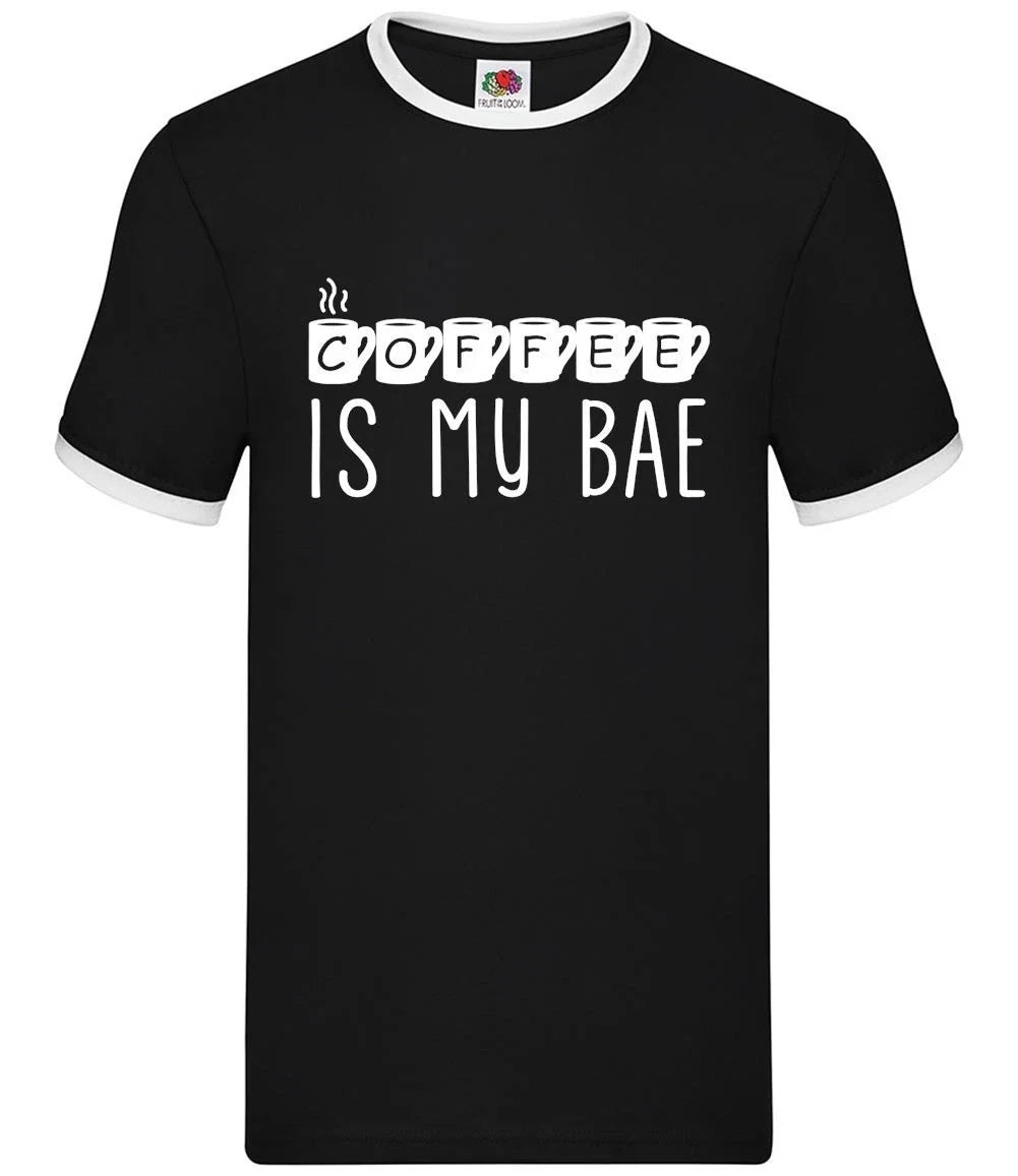 Coffee Is My Bae - Mens Ringer - Latte Mocha Drink Drinking Funny Love Unisex , , , Long Sleeve Tee