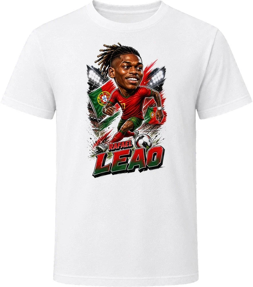 Rafael Leao, Portugal Caricature Soccer 2026 T Shirt Unisex , , , Long Sleeve Tee
