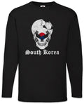 South Korea Football Skull I Men's Long Sleeve Soccer Flag World Unisex , , , Long Sleeve Tee
