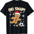 Christmas Gingerbread Soccer Oh Snap Funny Xmas Unisex , , , Long Sleeve Tee