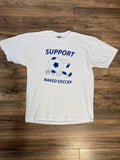 Vintage 2002 Support Naked Soccer Funny Sports Comedy Ball Y2K White Shirt Large Unisex , , , Long Sleeve Tee