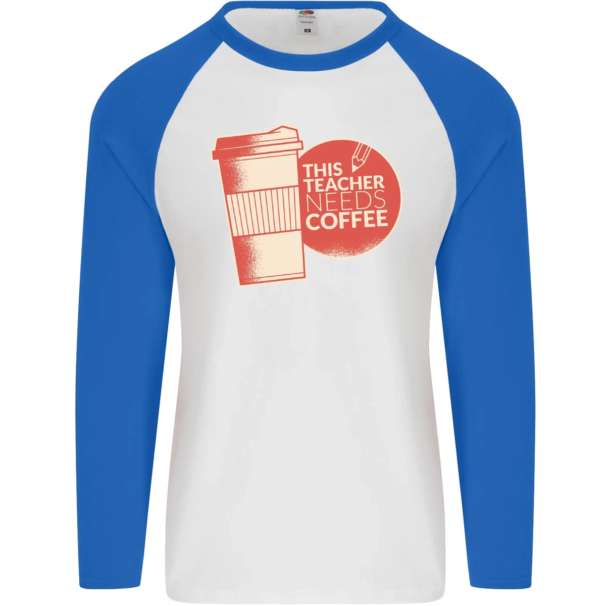 This Teacher Needs Coffee Funny Teaching Mens L/S Baseball Unisex , , , Long Sleeve Tee