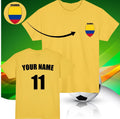 Personalised Colombia Football Custom Name And Number Sports Lover Top Unisex , , , Long Sleeve Tee