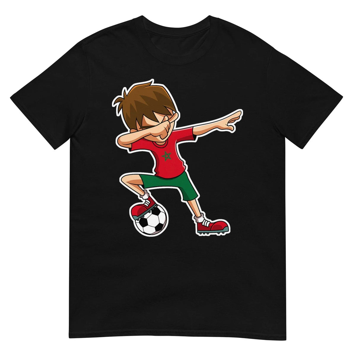 Dabbing Soccer Boy Morocco Shirt, Moroccan Flag Jersey Unisex , , , Long Sleeve Tee
