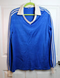 VTG Juan Casaballa Royal Blue Long Sleeve Futbol Soccer Shirt Made in Spain M-L Unisex , , , Long Sleeve Tee