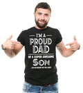 I'm A Proud Dad Of A Super Awesome Son Shirt Dad And Son Tee Father Dad Gifts Unisex , , , Long Sleeve Tee