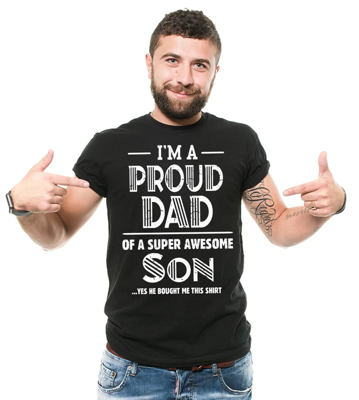 I'm A Proud Dad Of A Super Awesome Son Shirt Dad And Son Tee Father Dad Gifts Unisex , , , Long Sleeve Tee