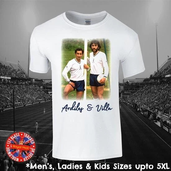 Ardiles & Villa Football Cult Heroes Fan Memorabilia Gift Men Ladies Kid Unisex , , , Long Sleeve Tee