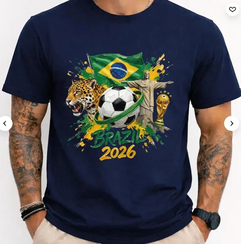 Brazil 2026 World Cup Shirt Soccer T Shirt Brazil Football Jersey Brazilian Fan Unisex , , , Long Sleeve Tee