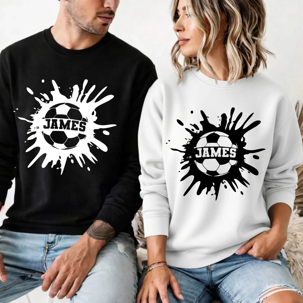 Personalised Football Jumper - Custom Name Shirt Sports Lover Gift Unisex Sweat Unisex , , , Long Sleeve Tee