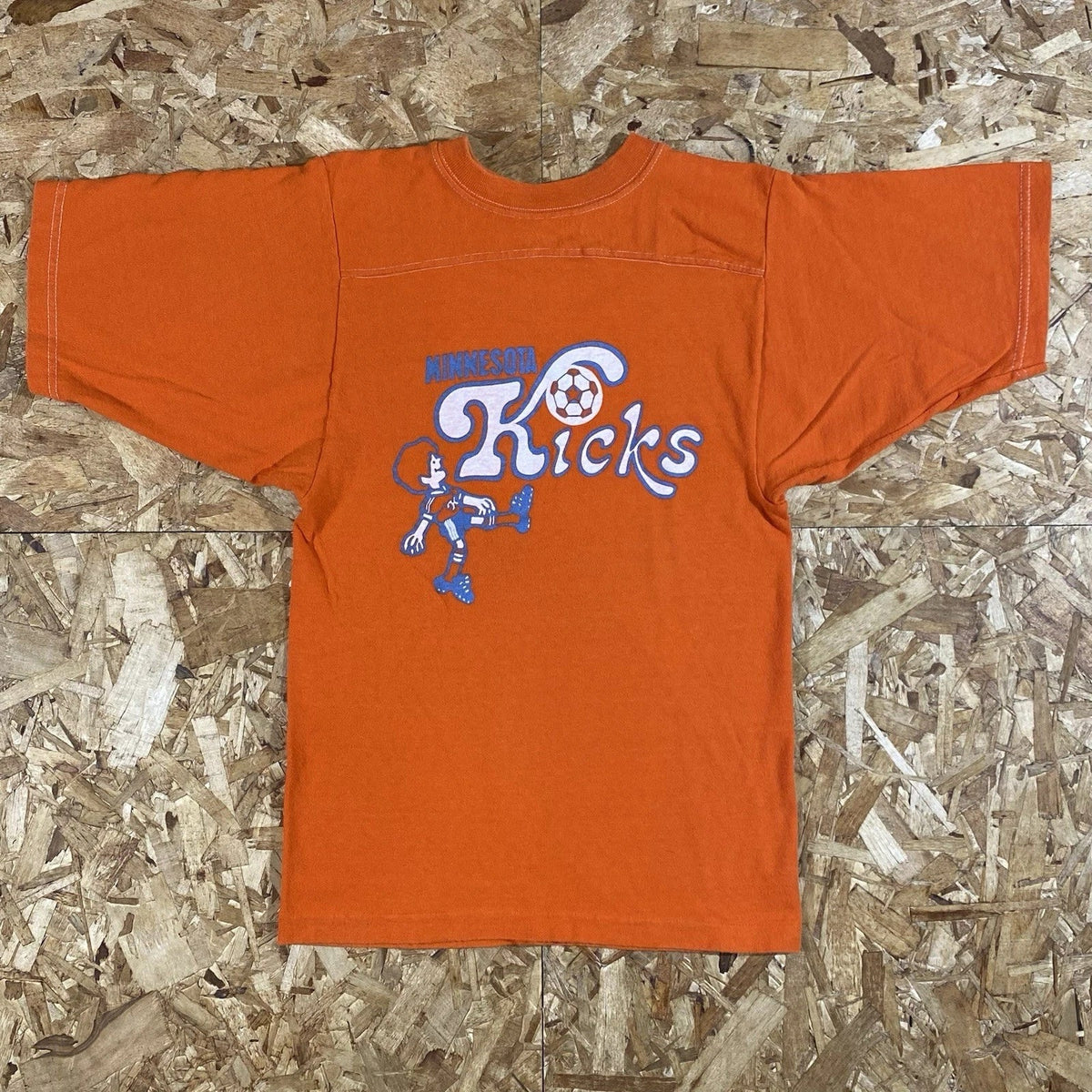 Vintage 70s Champion Blue Bar Minnesota Kicks Soccer Jersey Shirt Size Small Unisex , , , Long Sleeve Tee