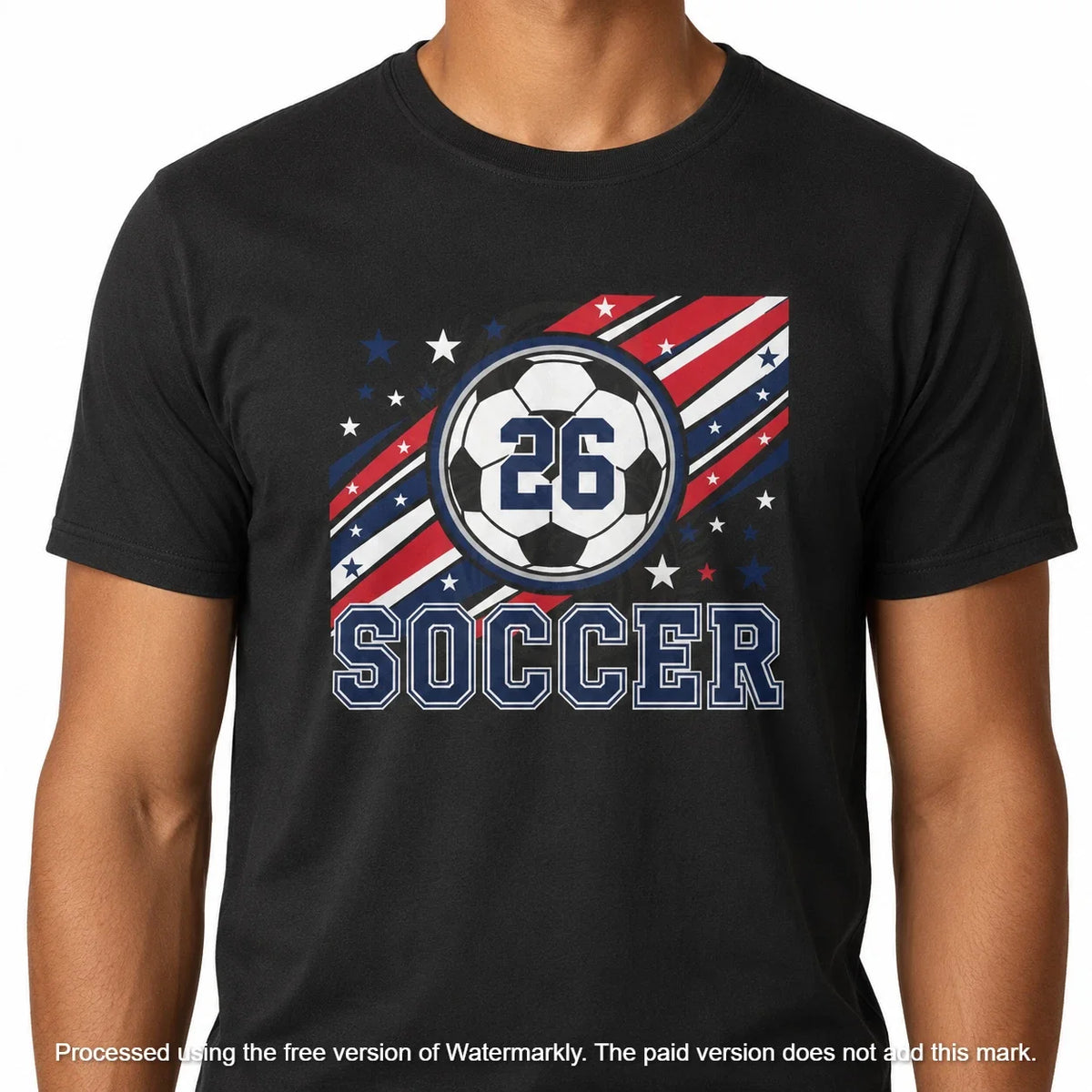 Soccer 26 Patriotic USA Flag Graphic T Shirt Youth Adult Sports Fan Tee Unisex , , , Long Sleeve Tee