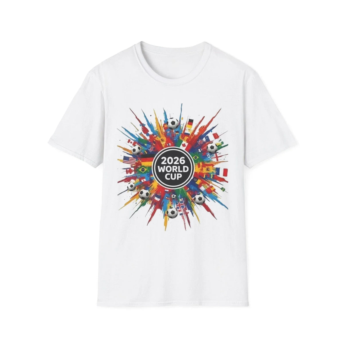2026 World Cup burst design | Soccer flags, soccer balls Unisex , , , Long Sleeve Tee