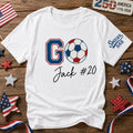 Custom Soccer Dad Mom Shirt, Personalized Soccer Ball Shirt with Name and Number Unisex , , , Long Sleeve Tee