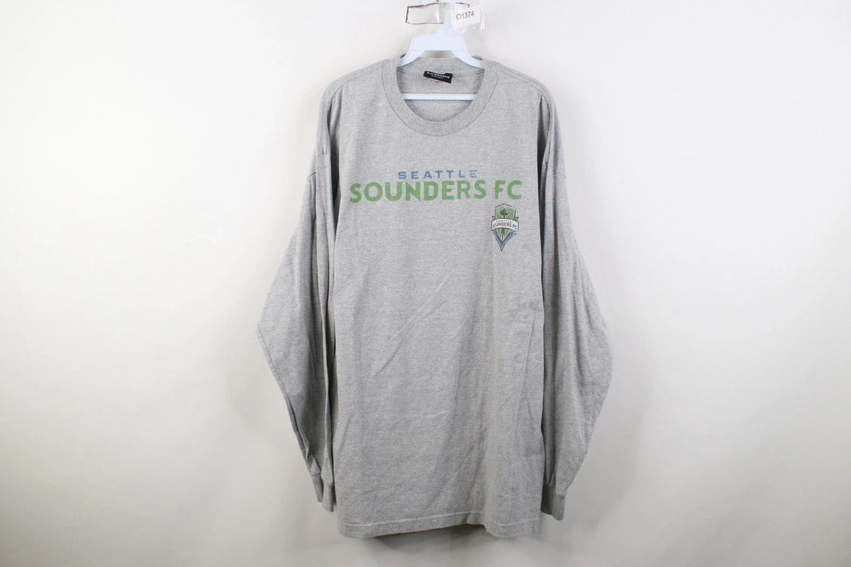 Vintage Mens 2XL Spell Out MLS Seattle Sounders FC Soccer Long Sleeve Unisex , , , Long Sleeve Tee