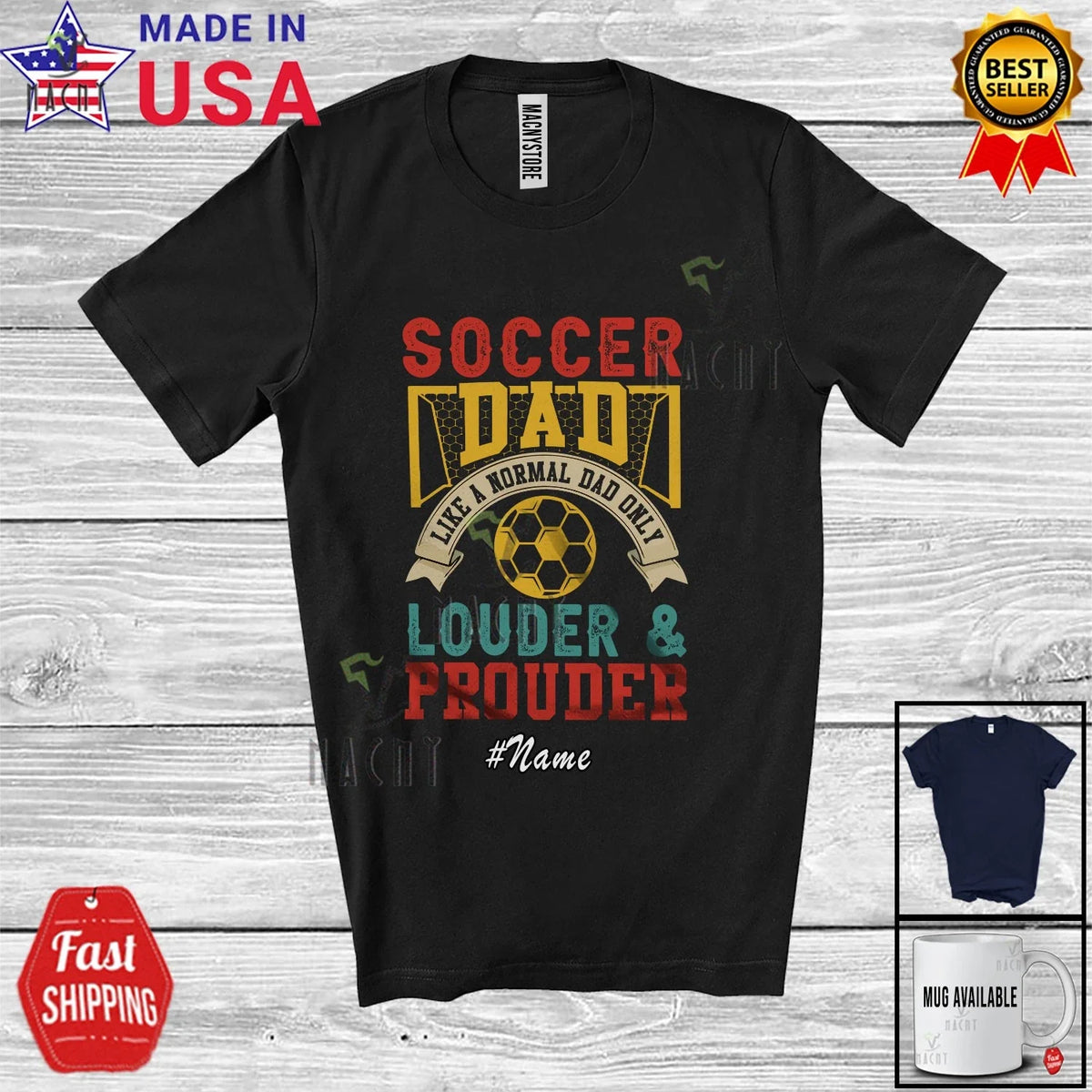Custom Name Soccer Dad Definition Prouder; Father's Day Player Vintage Unisex , , , Long Sleeve Tee